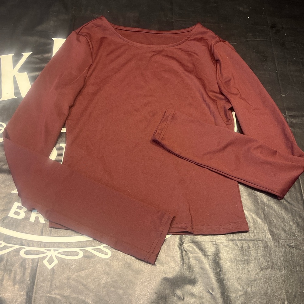 Burgundy Long Sleeve Top